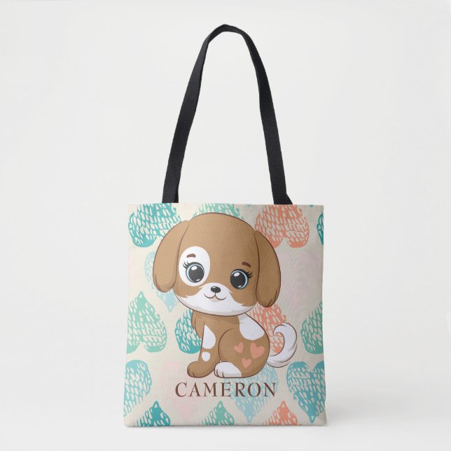 Puppy love sweet little puppy Tote Bag (Front)