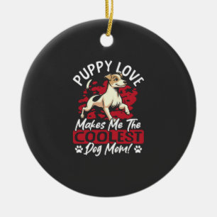Puppy Love the Coolest Dog Mum! My Mum Is Cool Dog Ceramic Tree Decoration