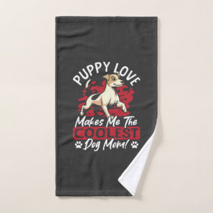 Puppy Love the Coolest Dog Mum! My Mum Is Cool Dog Hand Towel