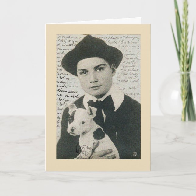 Puppy Love Vintage Birthday Card (Front)