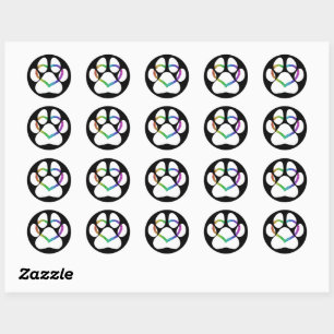 PUPPY LOVE White Classic Round Sticker
