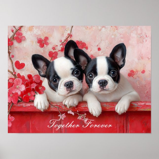 Puppy Love. with Customisable Text Poster (Front)