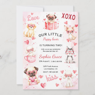 Puppy Lover Birthday Party Invitation for Kids