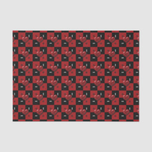 Puppy Lover Checks RED 01-TISSUE WRAPPING PAPER