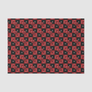 Puppy Lover Checks RED 02-TISSUE WRAPPING PAPER