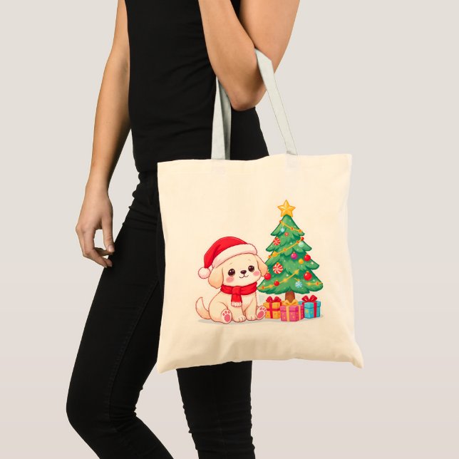 Puppy Lover Christmas Tote Bags (Front (Product))