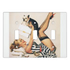 Puppy Lover Pin-up Girl - Retro Pinup Art