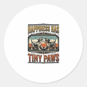 Puppy Lover Shirt Vintage Engraving Dog Humour Des Classic Round Sticker