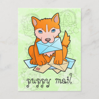 puppy mail postcard