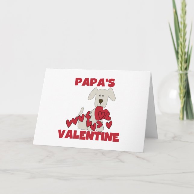 Puppy Papa's Valentine Tshirts and Gifts Holiday Card (Front)