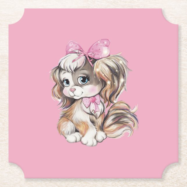 Puppy Paper Coaster (Front)