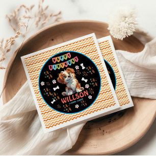 Puppy Party Birthday    Cute Kids Dog Theme Napkin