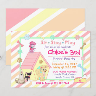 Puppy Party Birthday Invitation  |  5x7