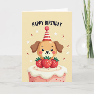 Puppy Party Cake Card