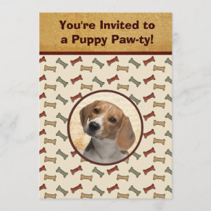 Puppy Party Dog Event Custom Pet Photo Invitation