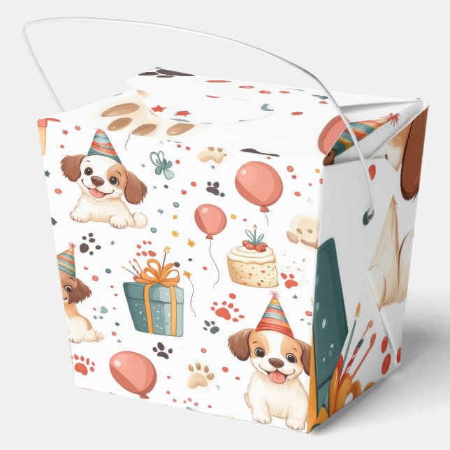 "Puppy Party Gift Box" Favour Box (Back)