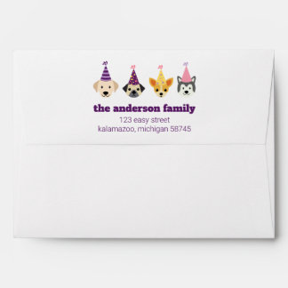 Puppy Party Invitation Envelope, Custom Dog Party Envelope