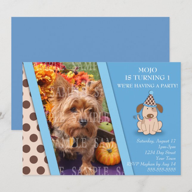 Puppy Party Photo Template (Front/Back)