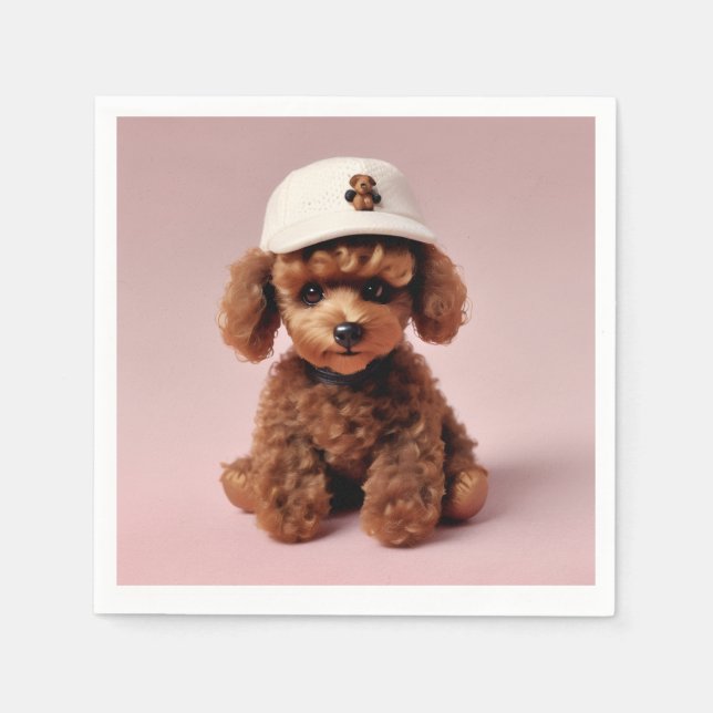 Puppy Party Pop” – Helium Balloon Napkin (Front)