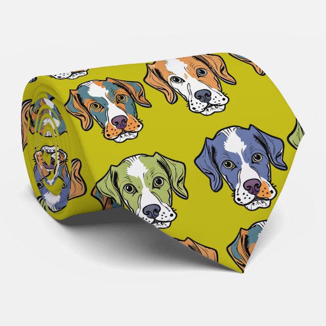 Puppy Pattern Neck Tie (Rolled)