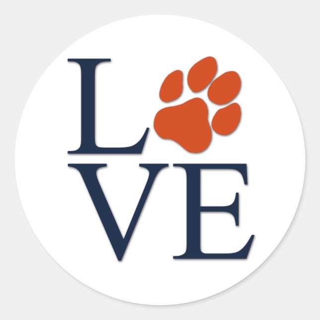 Puppy Paw Love Classic Round Sticker (Front)