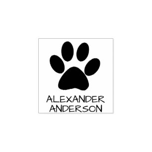 Puppy Paw Personalize Rubber Stamp