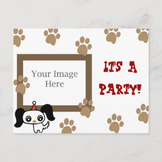 Puppy Paw Print Party Invitation