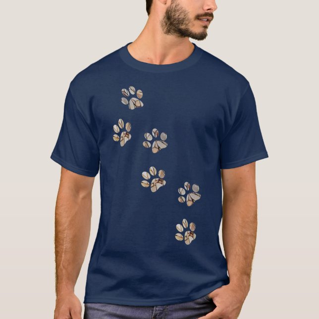 Puppy Paw Print Pet Lover Dog Lovers Animal T-Shirt (Front)