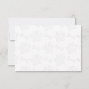 Puppy Paw Prints and Bones Blank Card