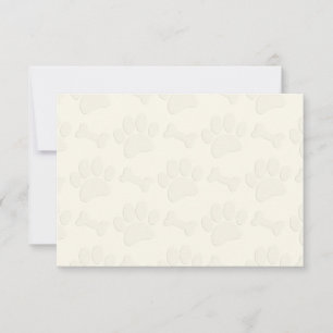 Puppy Paw Prints and Bones Blank Cream Off White Card