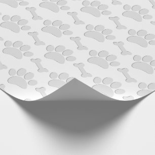 Puppy Paw Prints and Bones Custom  Wrapping Paper