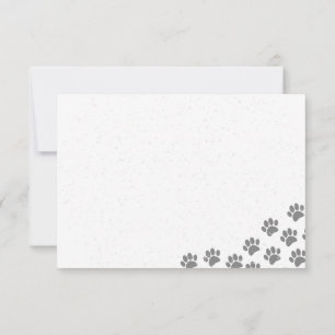 Puppy Paw Prints And Gray Paint Splatter Custom Card