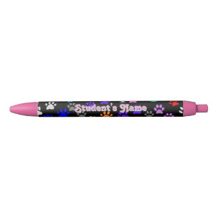 Puppy Paw prints Black Ink Pen