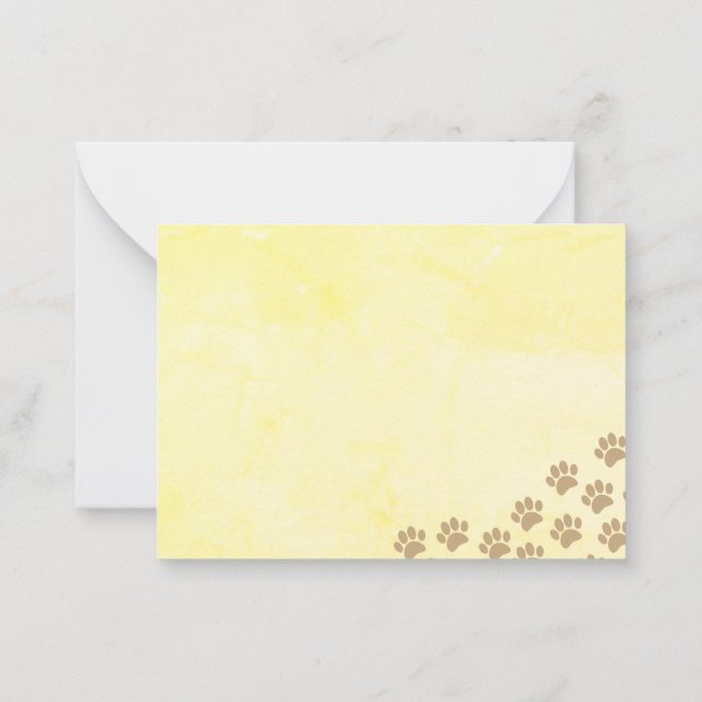 Puppy Paw Prints  Note Card (Back)