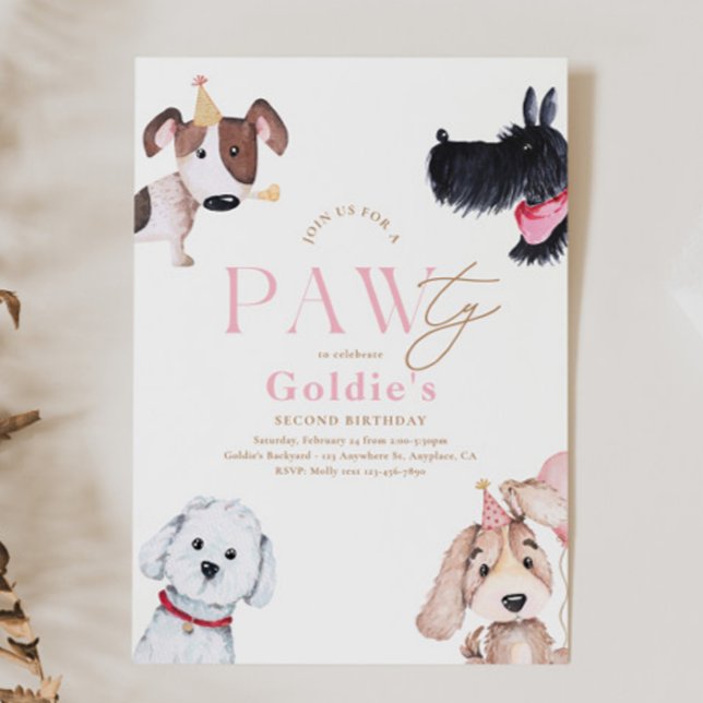 Puppy Paw-ty Birthday Invitation (Creator Uploaded)