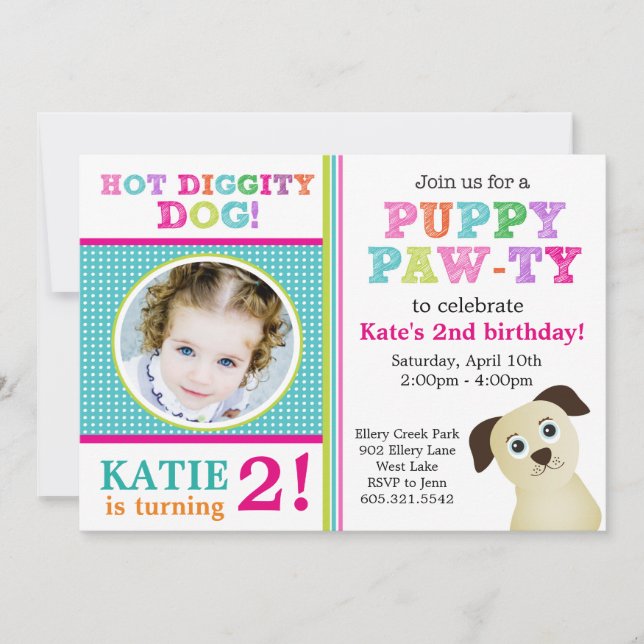 Puppy Paw-ty Birthday Party Invitation (Front)
