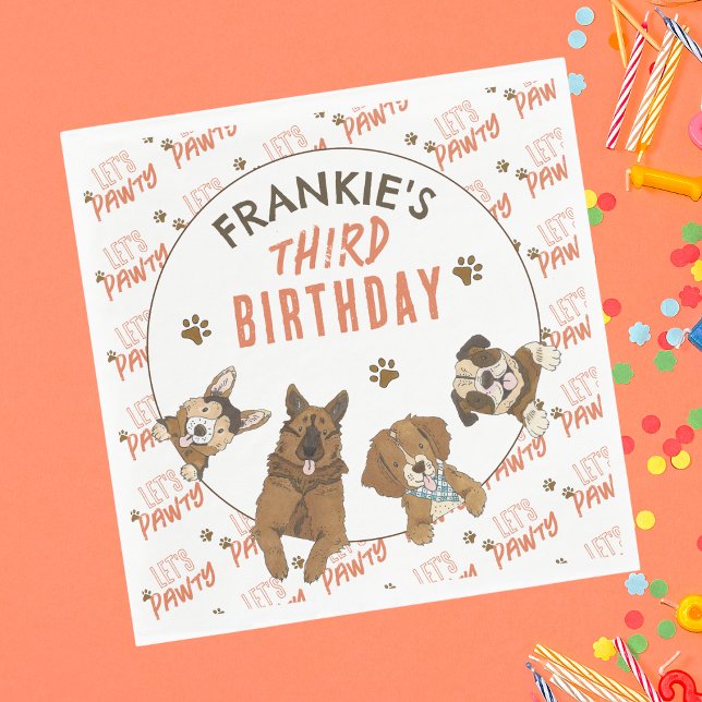 Puppy Paw-ty Birthday Party Napkin (Creator Uploaded)