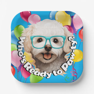 Puppy Paw-ty Plate Blue Balloon Party