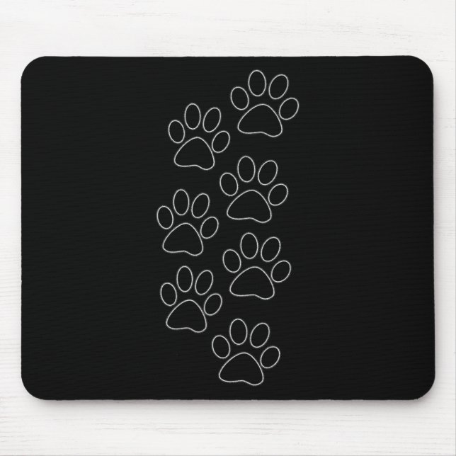 Puppy Paws Dog Prints Dad Pup Mum Good Boy New Res Mouse Mat (Front)