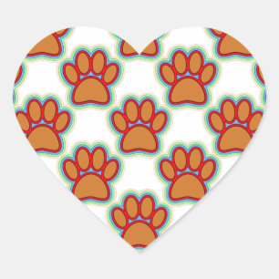 Puppy Paws Heart Sticker