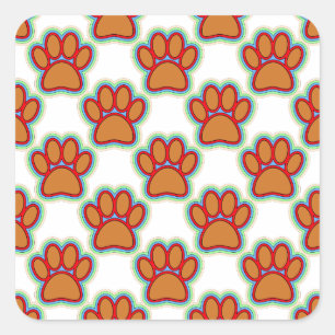 Puppy Paws Square Sticker