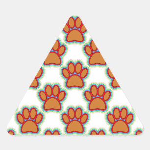 Puppy Paws Triangle Sticker