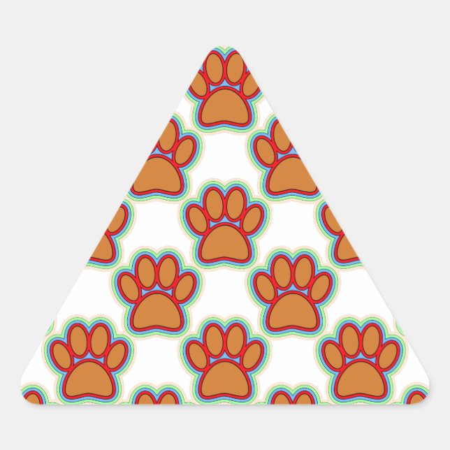 Puppy Paws Triangle Sticker (Front)