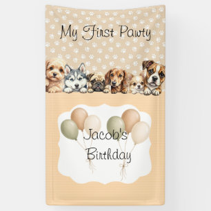 Puppy Pawty Birthday  Banner