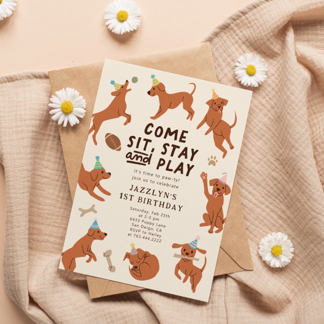 Puppy Pawty Birthday Party Invitation (Creator Uploaded)