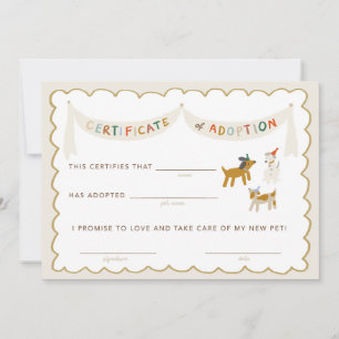 Puppy Pawty Certificate of Adoption Invitation