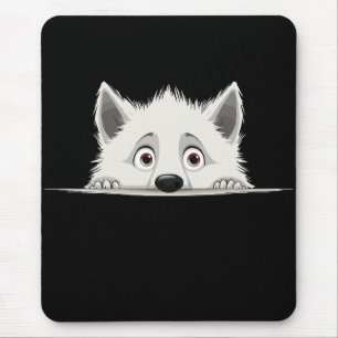 Puppy Peeking Cute Adorable Funny Animal Cartoon  Mouse Mat
