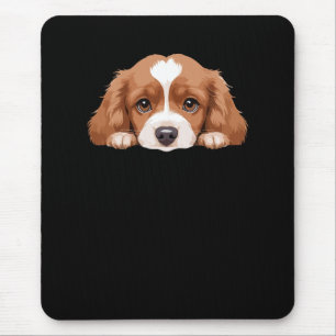Puppy Peeking Cute Adorable Funny Animal Cartoon Mouse Mat