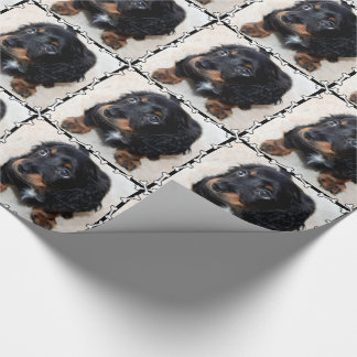 Puppy Photo Bones Frame Wrapping Paper