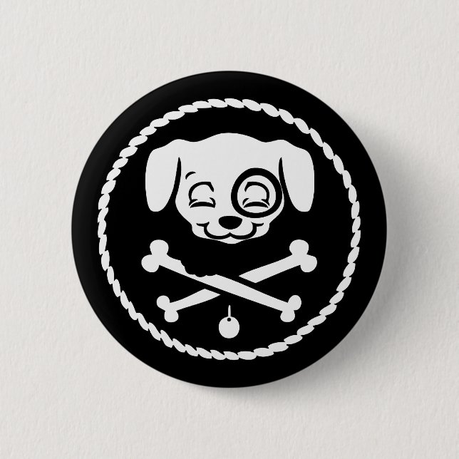 Puppy Pirate 6 Cm Round Badge (Front)